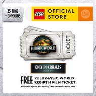 NOT FOR PURCHASE LEGO MOVIE TICKET JURASSIC WORLD REBRITH GWP