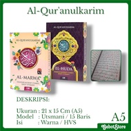 Al Marwa And El Huda Al Quran Standard 15-row Khot Ottoman Quran A5 Size Quran For Waqf