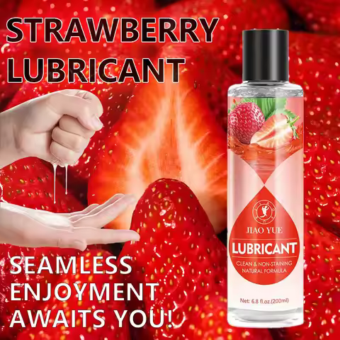 Water-Based Strawberry Flavored Lubricant, Personal Lube for Men, Women and Couples, Made Without Ad