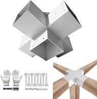 5-Way Pergola DIY Brackets Kit,Cross-Shaped Woodwork Brackets for 4" x 4"(Actual:3.5"x3.5") Lumber,W