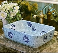 Above Counter Basin, Modern Oval Curved Counter Basin Wash Basin Ceramic Semi-Recessed Sink (Color : Without faucet)