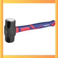 [2022 Enhanced Version] WORKPRO Double-Head Hammer Stone Hammer Octagonal Hammer Fiberglass Handle A