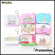 WUXU Women Girls Pouch Small Wallet Earphone Storage Bag San-X Sumikko Gurashi Coin Bag Change Purse Zipper Pocket