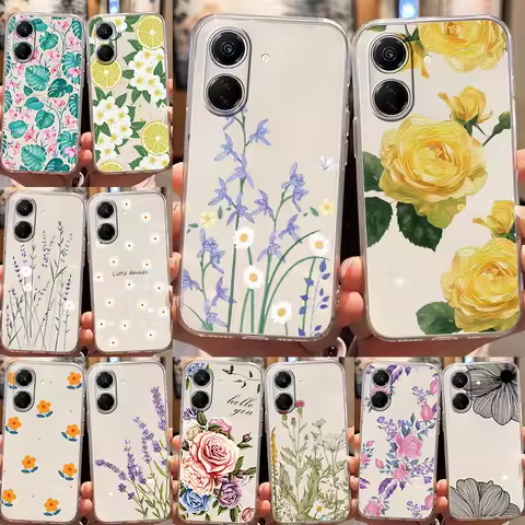 For Redmi 15C 14C 15 13R 13C 13 A5 9AT Note 13R 12 Turbo 12 12 Pro Poco C65 M6 5G Phone Case Flower 