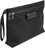 POFET Document Bag with Lock, Waterproof Money Bag Safe Storage Pouch for A4 Documents, File,Cash an