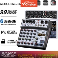 BOMGE Professional 6 Channel DJ Audio Sound Mixer Interface MP3 USB Bluetooth 99DSP Pro HiFi