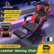 VOVOVA Office Chair With Foot Rest Gaming Ergonomic Chair Black Red