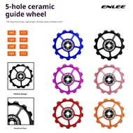 ENLEE Bike Rear Derailleur 10T 12T 13T 14T 15T 16T 17T Pulley Aluminum Alloy 5-Hole Ceramic Guide Pu
