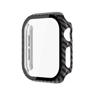 Suitable for Apple Watch12345678910/11SE Carbon Fiber Pattern Shell Film Integrated Protective Case 