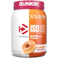 ISO100 Hydrolyzed Protein Powder, 100% Whey Isolate, Dunkin' Glazed Donut Flavor, 20 Servings, Glute