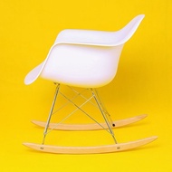 Nordic Eames rocking chair for balcony, adult transparent single rocking chair with backrest, reclin