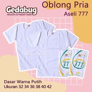 KATUN [ 3 Pcs ] Oblong 777 T-Shirt / T-Shirt 777 Plain White Soft Cotton Short Sleeve - Gedabug