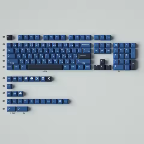 129 keys GMK Striker R1 Blue keycap set Japanese PBT DYE-SUB cherry profile key caps for mechanical 