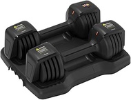 Smart Adjustable Dumbbell Set - Pair with Stand - Quick Adjustment, Secure Grip - Compact Home Gym T