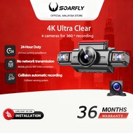 SOARFLY Car Recorder WIFI Night Vision 4-Channel Dashcam Rear Dashcam WIFI Control 24-H Parking Surv