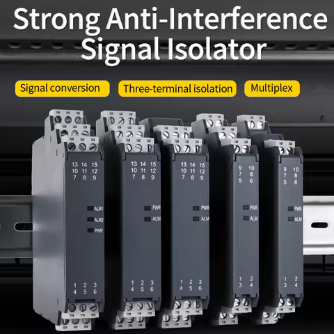 35mm DIN Rail 4-20mA to 0-10V 2 in 2 Out Analog Signal Isolator 0-10V to 0-10V DC24V Power Signal Is
