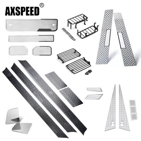 AXSPEED Stainless Steel Engine Cover Hood Anti-skid Plate Non-slip Board for TRX-4 G500 TRX-6 G63 1/