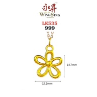 Wing Sing 999 五福雏菊吊坠 Loket 5G Blessing Daisy 999 999 Flower 5G Pendant