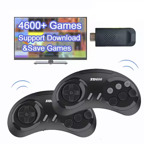16 Bit MD Video Game Console For SEGA Genesis Game Stick Wireless Controller Built in 4600+ Games HD