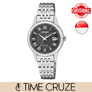 [Time Cruze] Citizen Eco-Drive FE1080-51E Solar Black Dial Stainless Steel Women Watch
