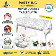 [SG Ship] Easter Doodle Colouring Tablecloth Mat Party Table Cover Birthday Decoration Colouring