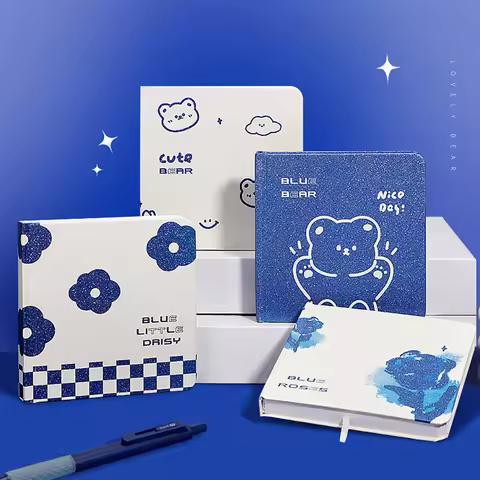 Klein Blue Square Notebook, Ins Grid Handbook, Thickened Notebook Notebook, 80 Sheets Page Inside th