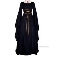Phụ nữ Phong cách cổ điển Phong cách thời trung cổ Maxi Dress ren Up Gothic Cenquerade Dress Mid eo