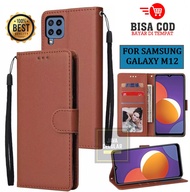 Flip Case Untuk Samsung Galaxy M12 Wallet Case Kulit - Casing Dompet Case Wallet Leather Flip Case S
