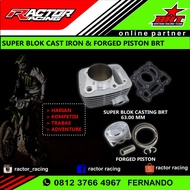 SUPER BLOCK CAST IRON CASTING & FORGED PISTON BRT 63.00 MM KLX 150 D TRACKER 150 BRT
