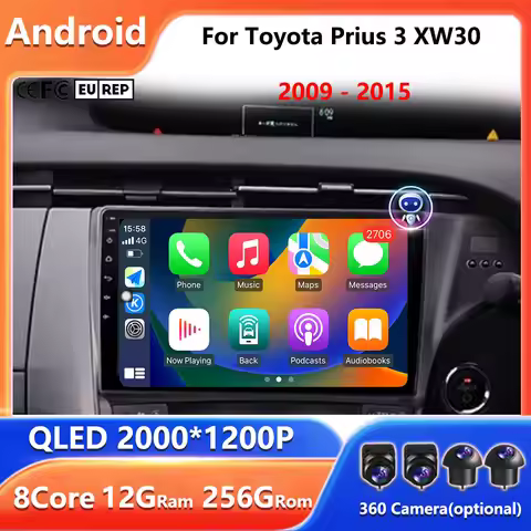 GPS Navigation 4G Carplay Android Car For Toyota Prius 3 XW30 2009 - 2015 Right Hand Driver Auto Rad