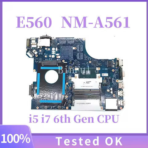 NM-A561 For LENOVO Thinkpad E560 Laptop Motherboard I5 i7 6th Gen 216-0868000 2G 01AW105 01AW109 01A