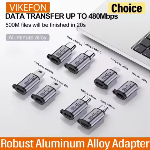 VIKEFON Micro USB Female to Type C/Type C Female to Micro USB/Type Female to Mini USB/Micro USB Fema