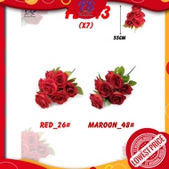 Bunga Rose / Rose/  Artificial Flower / Bunga Hiasan / Bunga Plastik / Bunga Murah /Red Rose / FS543