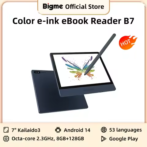 Bigme B7 ebook reader, 7'' e-ink ereader, 300PPI, 8+128GB, Android 14 open system, Handwritten e-boo
