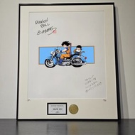 龍珠 Dragon ball Z 孫悟空 鳥山明 簽名 藝術畫連框 大約 40*50 cm 激罕 值得收藏