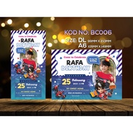 Kad Hari Jadi / Kad Jemputan / Birthday Invitation Kod No. BC006