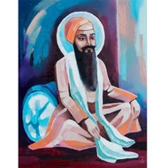 Guru Ram Das 绘画 Yogi Bhajan 艺术 印度原创艺术 灵性艺术品
