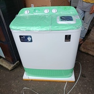 mesin cuci aqua 7 kg 2tabung hijau
