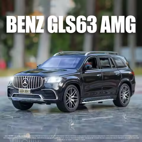 1:24 Mercedes Benz GLS63 AMG Alloy Model Car SUV Vehicle Diecast Metal Car Simulation Sound & Light 