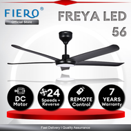 Fiero FREYA FREYA LED 5 Blades DC Motor Ceiling Fan with 24 Speeds + RF Remote Control - Matte Black