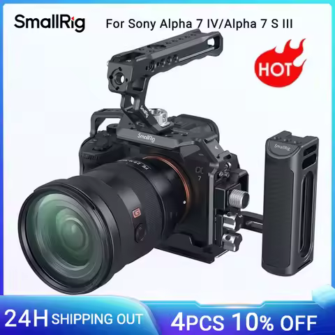 SmallRig Full DSLR Cage for Sony Alpha a7iv A7 IV / Alpha 7S III Advanced Cage Kit L-Bracket Basepla