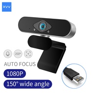 Xiaovv 1080P USB Webcam Camera Ultra Wide Angle Auto Focus with Built-in Microphone For Laptop PC Online Teaching