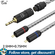 TRN T3 PRO Replacement Cable 8 Core Pure Silver Cable 2.5/3.5MM With MMCX/2PIN Connector Upgraded Wi