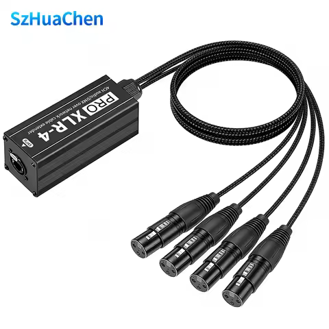 4CH XLR Over Ethernet Extender RJ45 to 4 XLR Female Adapter Fit Cat5 Cat6 Cat7 Shielded Network Cabl