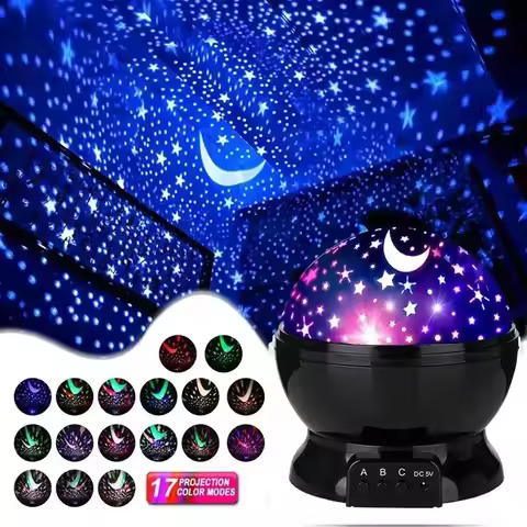 2025 new model LED Starry Night Light Auto Rotating PatternBattery Starry Night Projection Light for