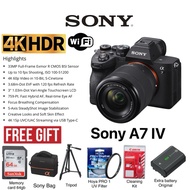 (SONY MALAYSIA)Sony A7 IV A7 Mark 4 28-70mm Kit set FREE EXTRA BATTERY ORIGINAL 64GB BAG TRIPOD FILT