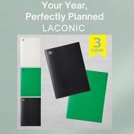 LACONIC 2026 A5 Monthly Planner - Yearly Edition (Starts September 2025) - Black, Green, White