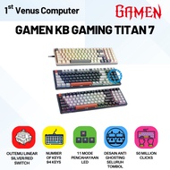 GAMEN Gaming Keyboard Mechanical Linear Switch 94 Keys RGB Light Titan 7 Original / GAMEN TITAN 7 Ga