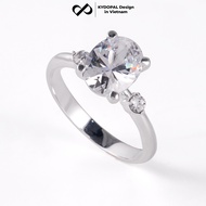 [HCM Fire Express] KYDOPAL women's silver ring with high quality Oval stone silver jewelry - 9NF69