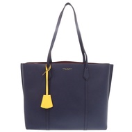 成色極佳 Tory Burch Perry 三隔層海軍藍皮革手提包 0659 [二手] Tory Burch